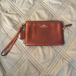 Authentic Metallic Cherry Coach Wristlet